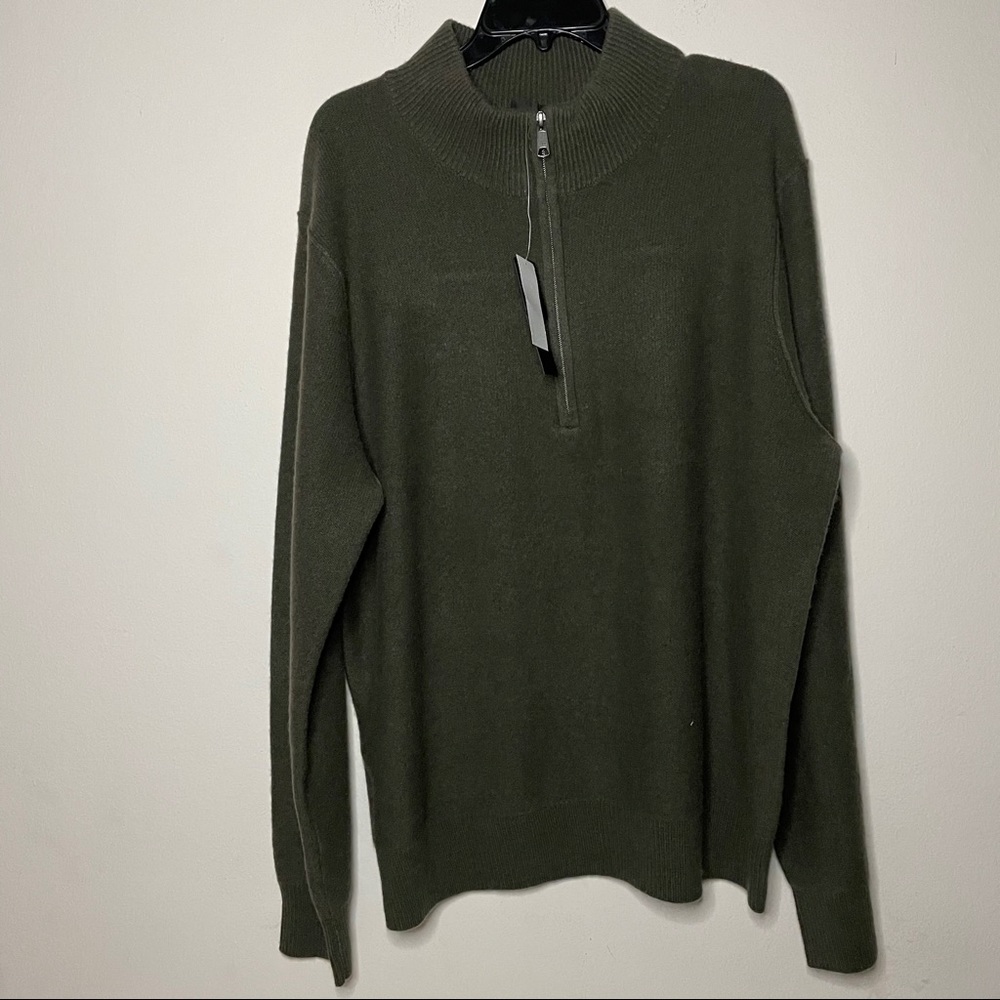 Magaschoni Man Cashmere Forest Green Sweater NWT